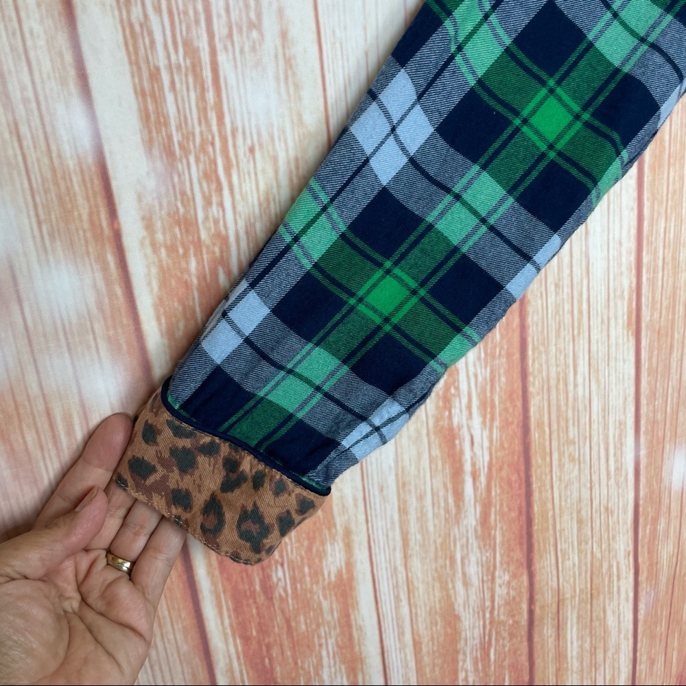 Aerie Mixed Pattern Flannel Button Up Blouse (M) - image 4